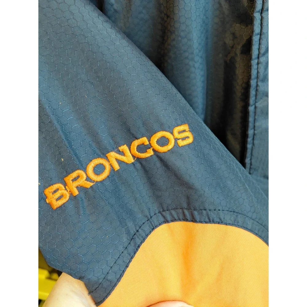 Starter Denver‎ Broncos Pullover Anorak Jacket Kids Size M Orange Navy Blue